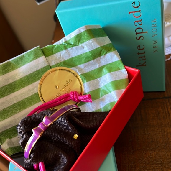 Kate Spade bow purple bangle bracelet with gift box - Picture 3 of 9